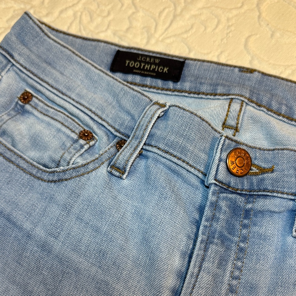 J. Crew Toothpick Light Blue Skinny Jeans